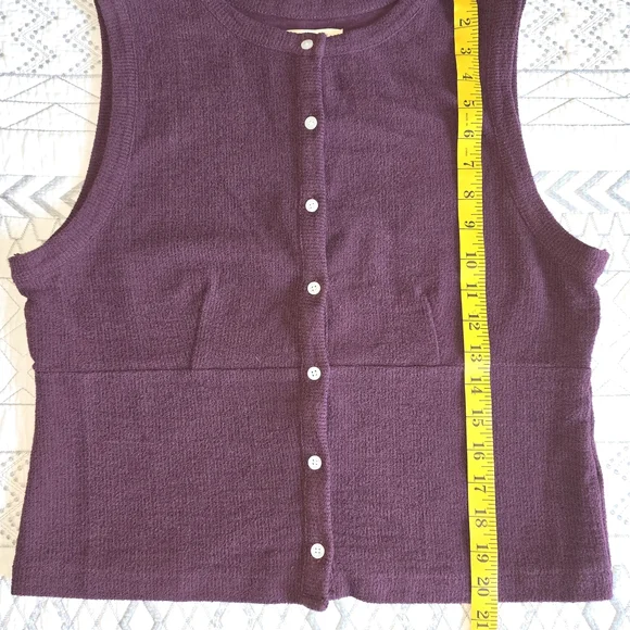 Madewell Sleeveless Knit Button-Up Sweater Sz L NWOT - Picture 3 of 4